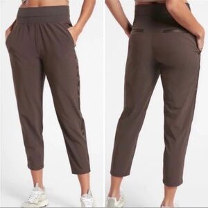 Athleta Nolita Slim Tapered Crop Pant Walnut Brown, Size 26